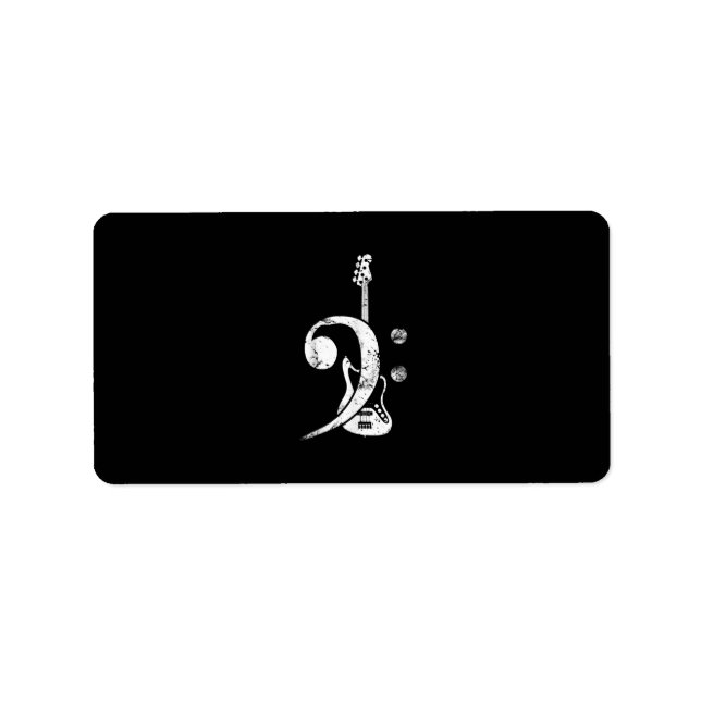 Guitar Lover | Bass Clef Bass Guitar Label (Front)
