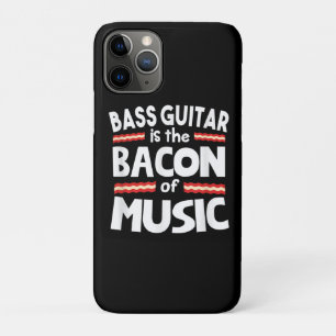 Guitar Lover Bass Guitar Is Bacon Of Music Funny iPhone 11 Pro Case