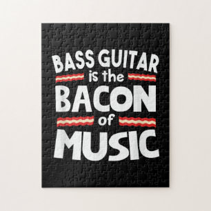 Guitar Lover Bass Guitar Is Bacon Of Music Funny Jigsaw Puzzle