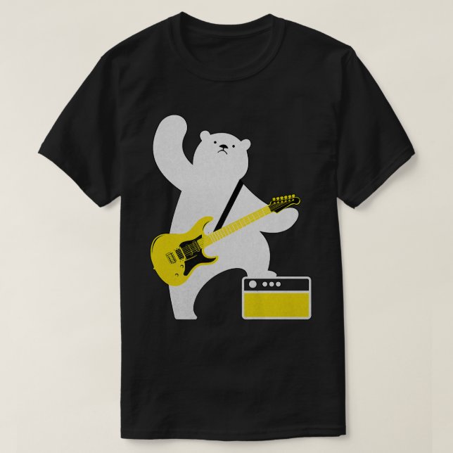 Guitar Lover Bear Playing Bass Guitar Guitarists M T-Shirt (Design Front)