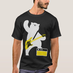 Guitar Lover Bear Playing Bass Guitar Guitarists M T-Shirt