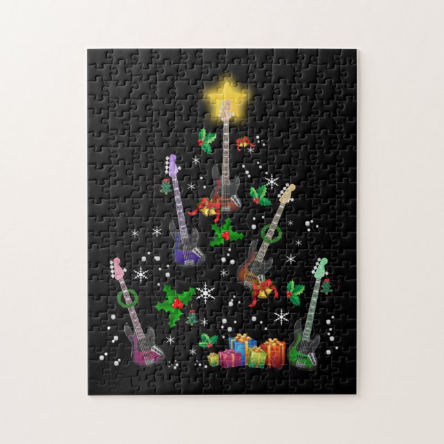 Guitar Lover | Christmas Tree Guitar Gift Jigsaw Puzzle (Vertical)