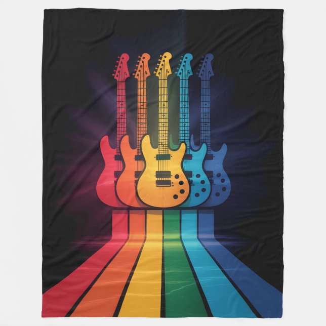 Guitar Lover Fleece Blanket (Front)