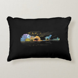 Guitar Lover Gift Cocker Spaniel Dog Watercolor Decorative Cushion