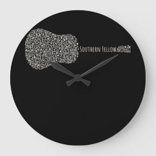 Guitar Lover Guitar Notes Gift Large Clock