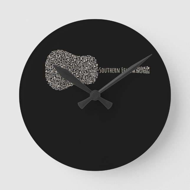 Guitar Lover | Guitar Notes Gift Round Clock (Front)