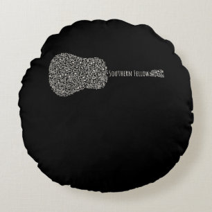 Guitar Lover Guitar Notes Gift Round Cushion