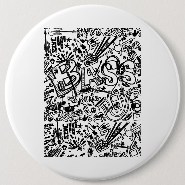 Guitar Lover | Guitar Pattern Gift 6 Cm Round Badge (Front)