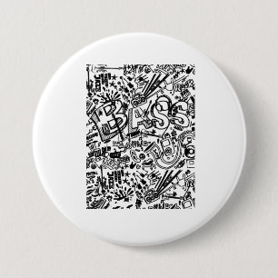 Guitar Lover Guitar Pattern Gift 7.5 Cm Round Badge