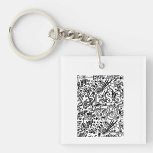 Guitar Lover Guitar Pattern Gift Key Ring