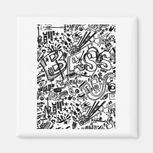 Guitar Lover Guitar Pattern Gift Magnet