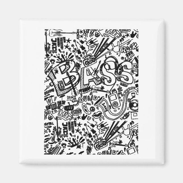 Guitar Lover | Guitar Pattern Gift Magnet (Front)