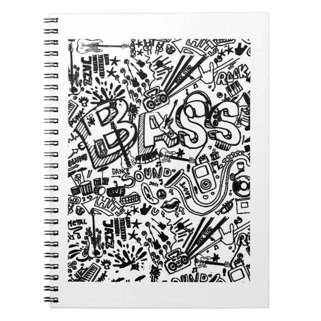 Guitar Lover | Guitar Pattern Gift Notebook (Front)