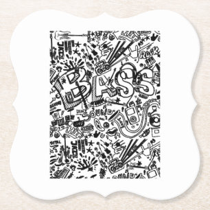 Guitar Lover   Guitar Pattern Gift Paper Coaster