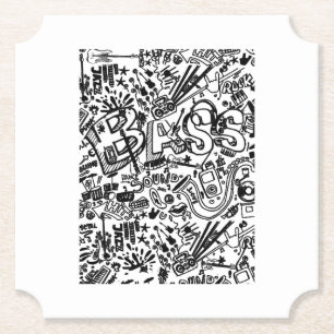 Guitar Lover Guitar Pattern Gift Paper Coaster