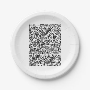 Guitar Lover Guitar Pattern Gift Paper Plate
