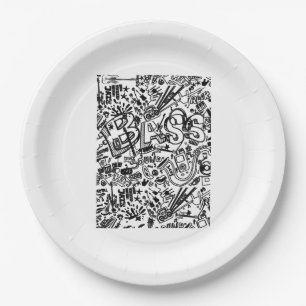 Guitar Lover   Guitar Pattern Gift Paper Plate