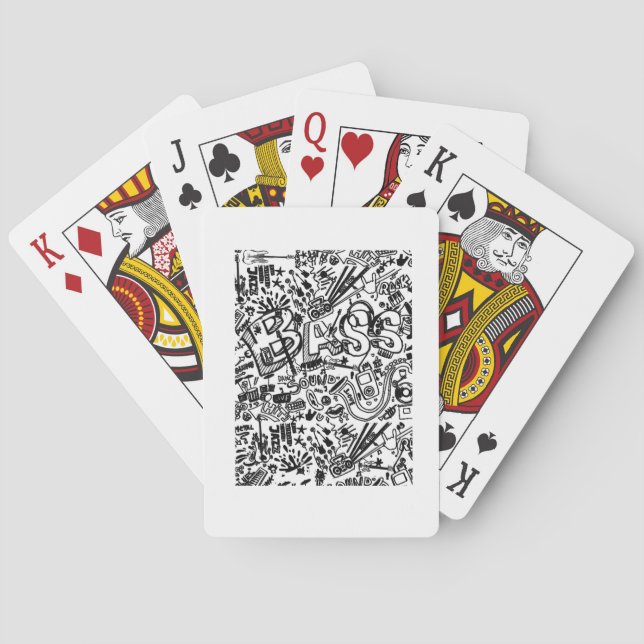 Guitar Lover | Guitar Pattern Gift Playing Cards (Back)