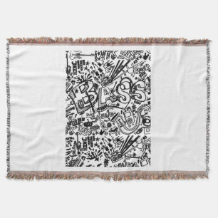 Guitar Lover   Guitar Pattern Gift Throw Blanket
