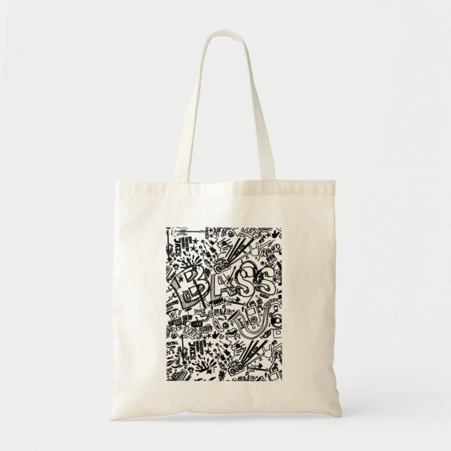 Guitar Lover | Guitar Pattern Gift Tote Bag (Front)