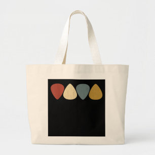 Guitar Lover Guitar Pick Gift Guitarist Large Tote Bag