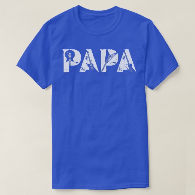 Guitar Lover Guitarist Papa Funny Music Father's D T-Shirt (Design Front)