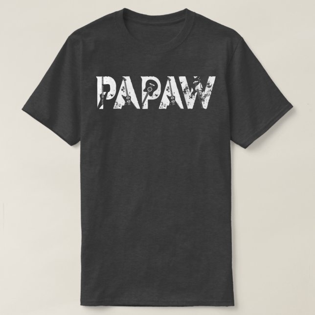 Guitar Lover Guitarist Papaw Funny Music Fathers D T-Shirt (Design Front)