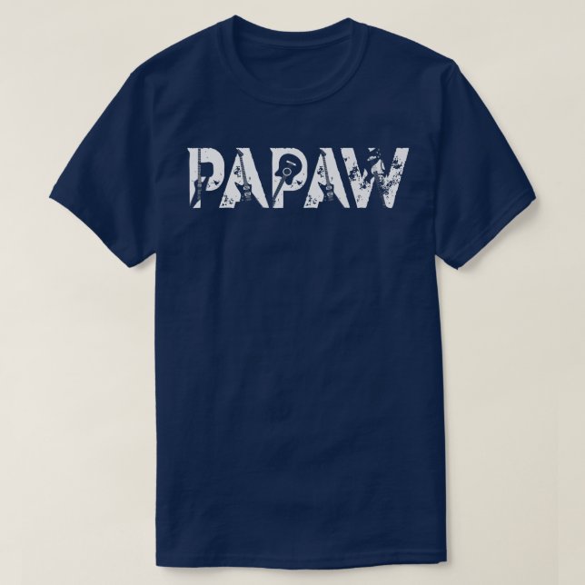 Guitar Lover Guitarist Papaw Funny Music Father's  T-Shirt (Design Front)