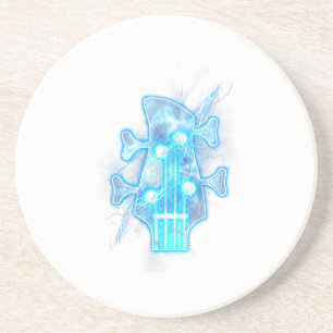 Guitar Lover Head Of A Bass Guitar Player Coaster