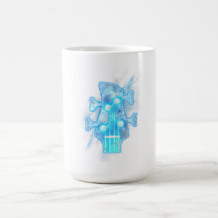 Guitar Lover Head Of A Bass Guitar Player Coffee Mug
