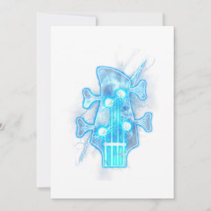 Guitar Lover Head Of A Bass Guitar Player Thank You Card