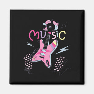 Guitar Lover Kids Unicorn Music Guitar Magnet