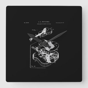 Guitar Lover   Martin Guitar Patent Square Wall Clock