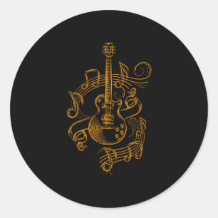 Guitar Lover Music Guitar Classic Round Sticker