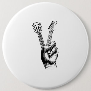 Guitar Lover   Say Hi Guitar Gift 6 Cm Round Badge