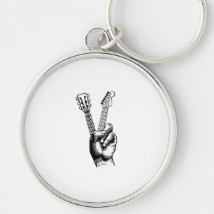 Guitar Lover Say Hi Guitar Gift Key Ring