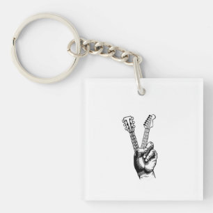 Guitar Lover Say Hi Guitar Gift Key Ring
