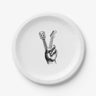 Guitar Lover   Say Hi Guitar Gift Paper Plate