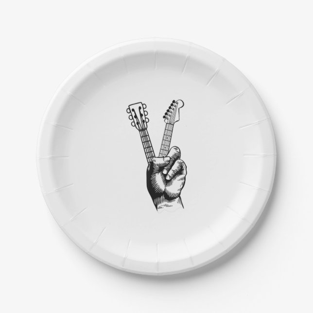 Guitar Lover | Say Hi Guitar Gift Paper Plate (Front)