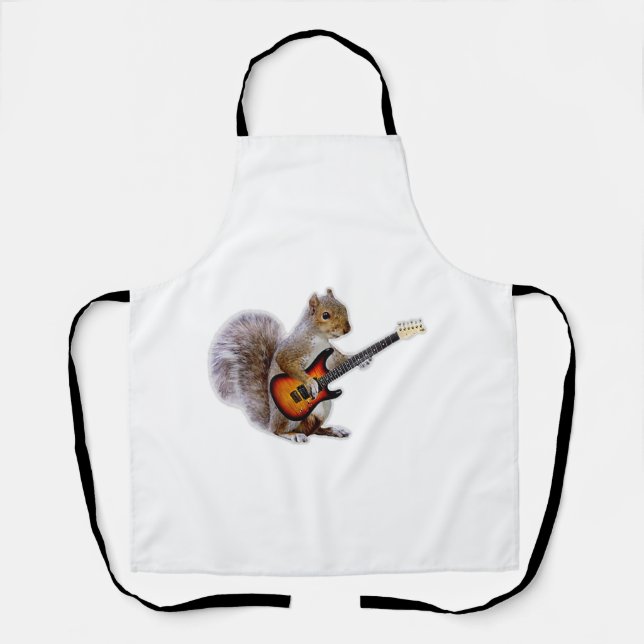 Guitar Lover | Squirrel Playing Guitar Apron (Front)