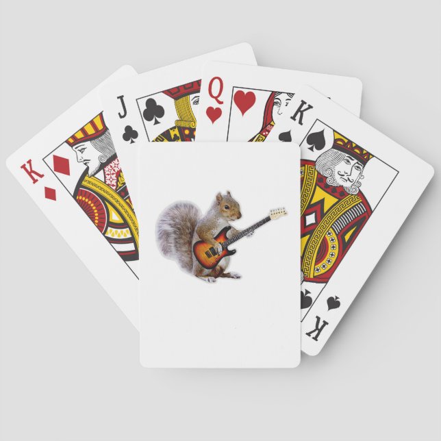 Guitar Lover | Squirrel Playing Guitar Playing Cards (Back)