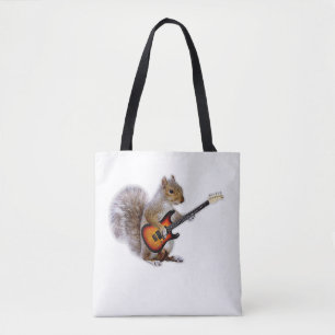Guitar Lover Squirrel Playing Guitar Tote Bag