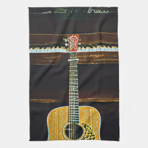 Guitar lovers gifts tea towel
