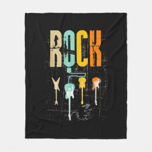 Guitar Lovers Retro Style Gift For Guitarist Fleece Blanket