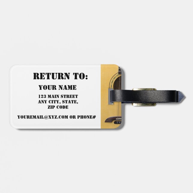 Guitar Luggage Tag (Back Horizontal)