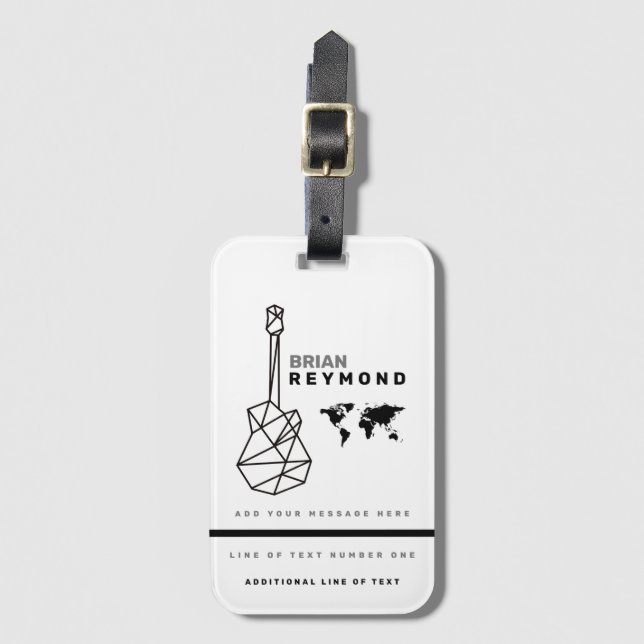 Guitar LuggageTag Musician Travel Luggage Tag (Front Vertical)