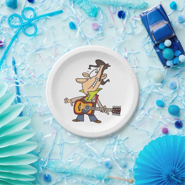 Guitar Man Rockstar Paper Plate (Creator Uploaded)