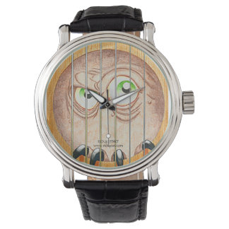 'Guitar Monster' men's wrist watch, black leather Watch