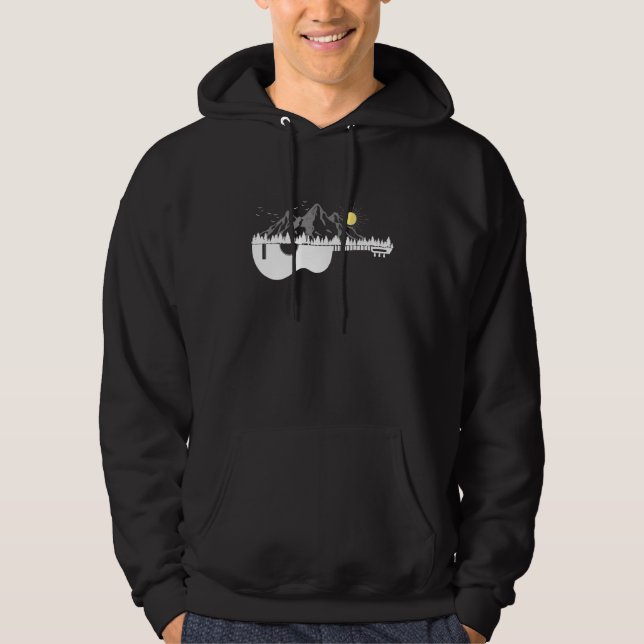 Guitar Mountains Musician Mountain Sports Hiking S Hoodie (Front)