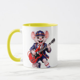 Guitar Mouse Cute Rock Music Character Mug